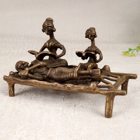 Brown Finish Brass Tribal Art Figure for Home Decoration